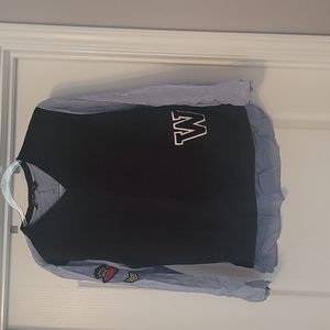 Zara Varsity themed long sleeve top